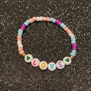 Kids multi friendship bead stretch bracelet